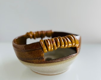Ceramic Planter | Boho Succulent planter | Wrapped handle Pottery