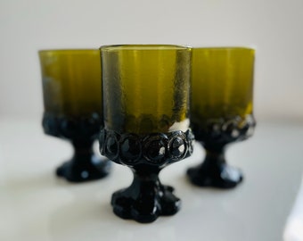 Tiffin Franciscan Madeira | Olive Green Drinking Glasses | Set of 3