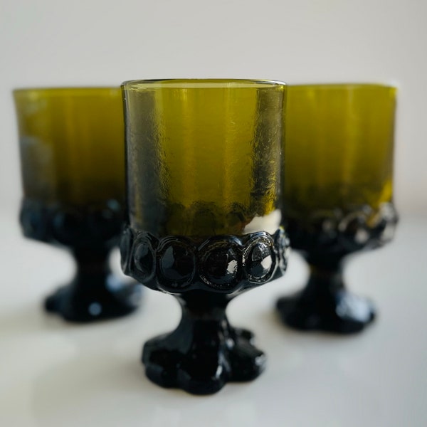 Tiffin Franciscan Madeira | Olive Green Drinking Glasses | Set of 3