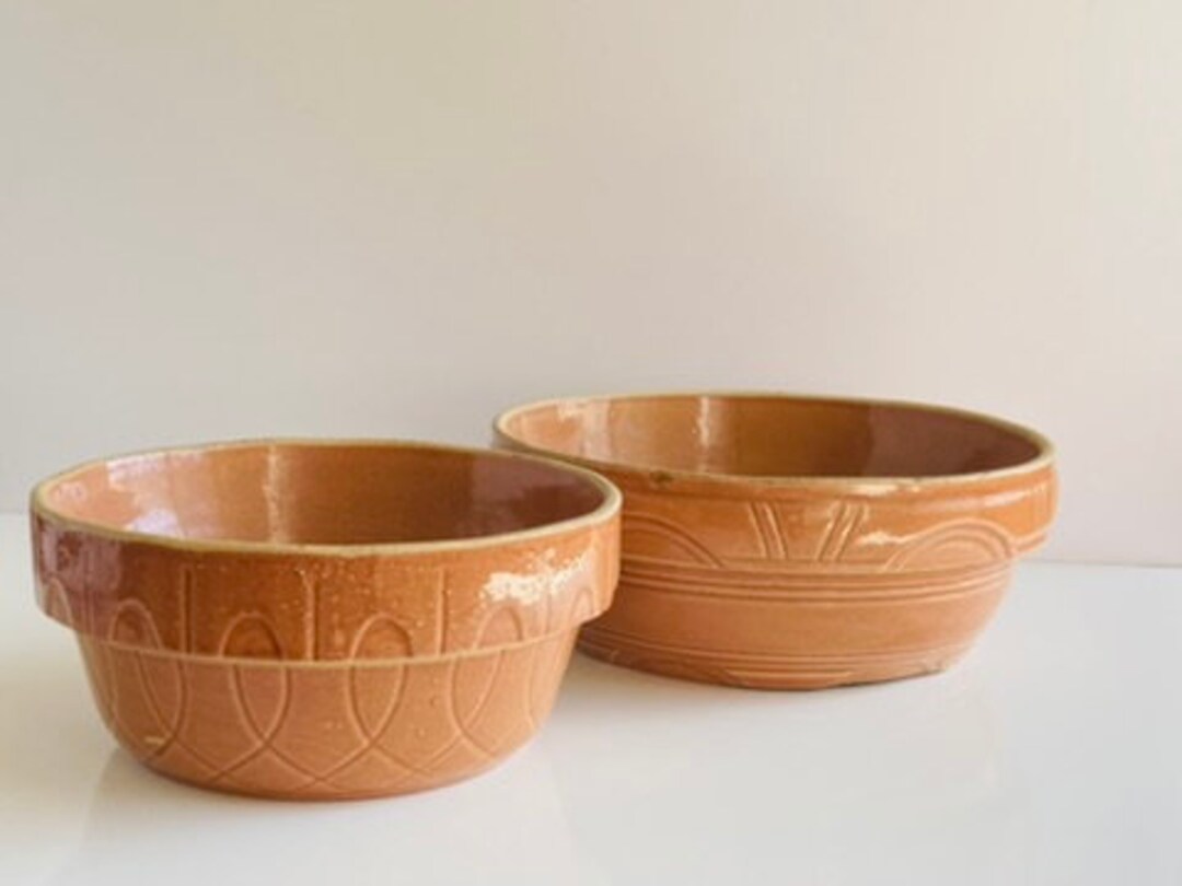 Vintage Oven Ware Bowls Set of Antique Bowls Earthy Color Etsy