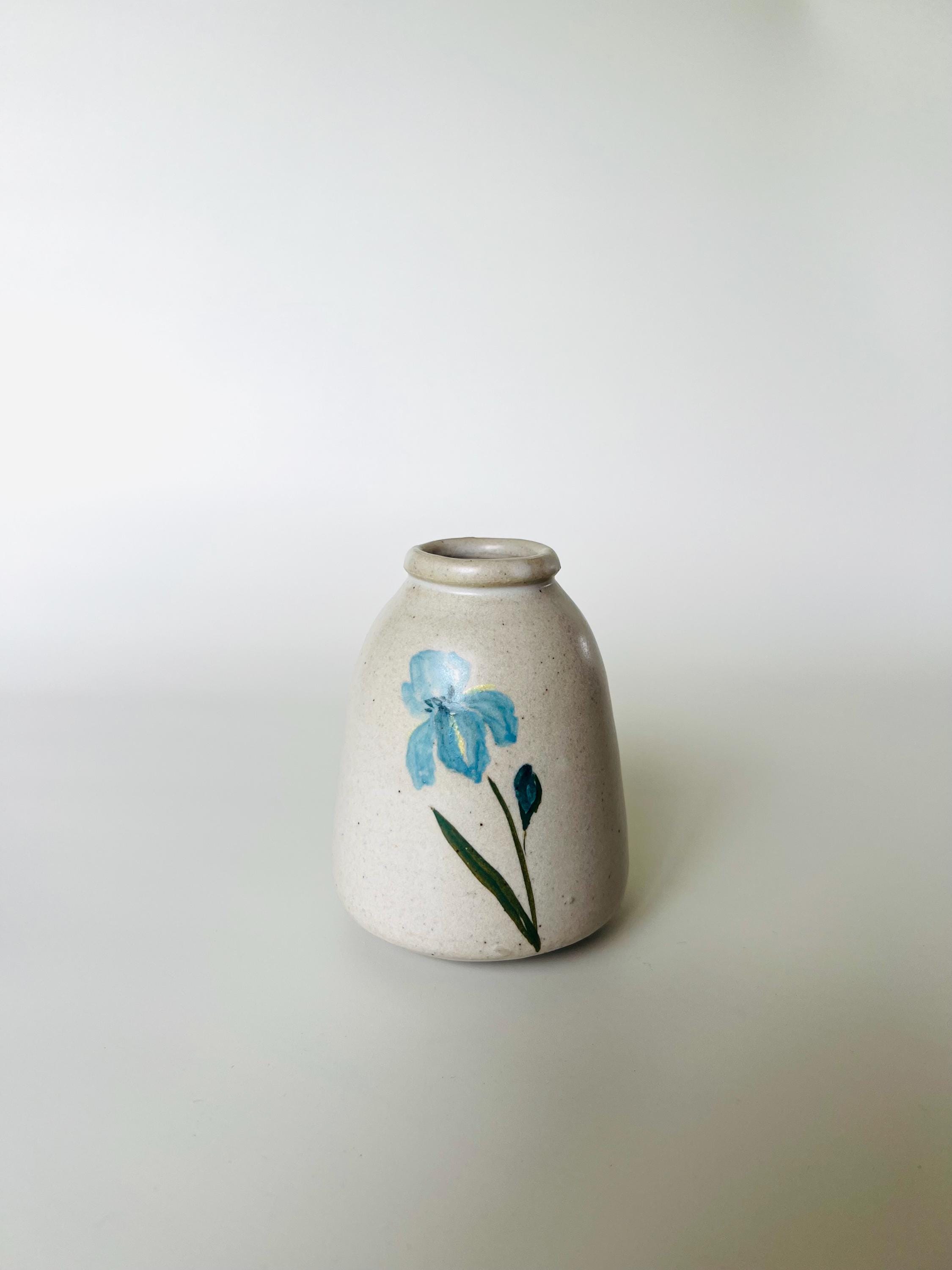 Vintage Ceramic Vase | Hand Painted Floral Design | Signed by Artist - Etsy