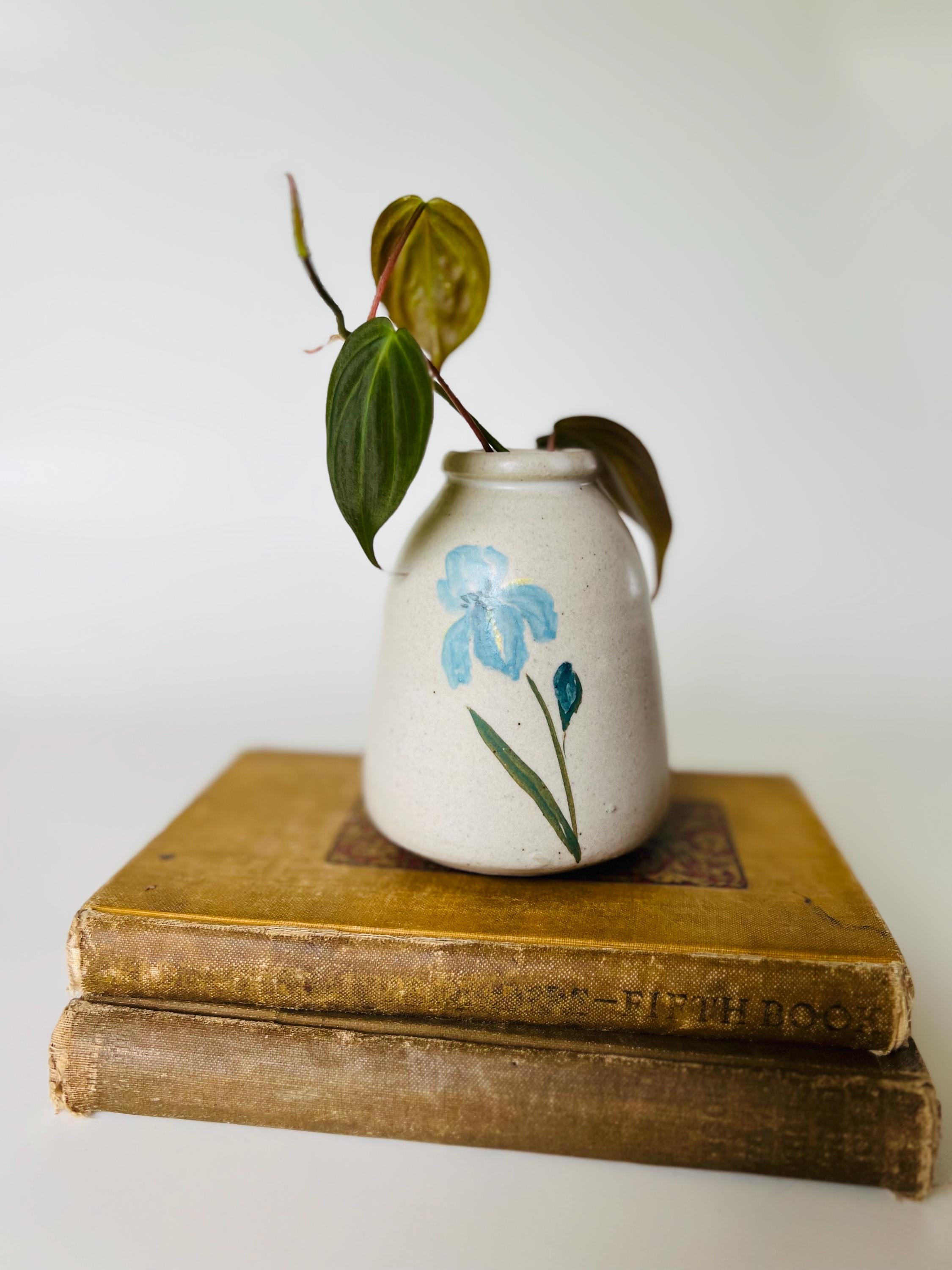 Vintage Ceramic Vase | Hand Painted Floral Design | Signed by Artist - Etsy