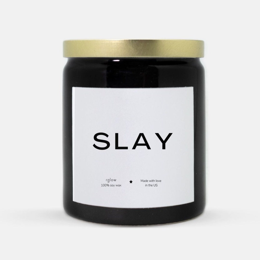SLAY Candle Ceramic 8oz black Gift Candle Gift Best Friend Etsy