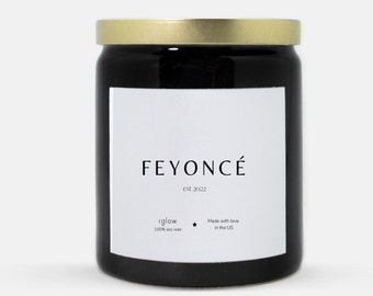 Feyoncé -  Candle Ceramic 8oz (Black) Bride Gift Engagement Gift Wedding Gift Gift for Her