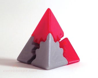 Tetrahedron Gears Fidget Toy *Tricolor* | Fun 3D Printed Mechanical Sculpture | Soothing Multicolor Stim Toy | Various Colors/Sizes!