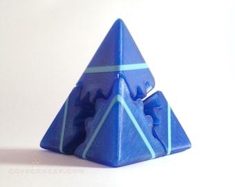 Tetrahedron Gears Fidget Toy *Banded* | Relaxing Shape-Shifting Model | Satisfying 3D Printed Mechanical Desk Toy | Various Colors/Sizes!