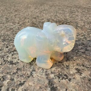 Hand Carved Opalite Elephant Crystal Elephant Crystal Animal Crystal Gift Crystal Collection Crystal Figurine