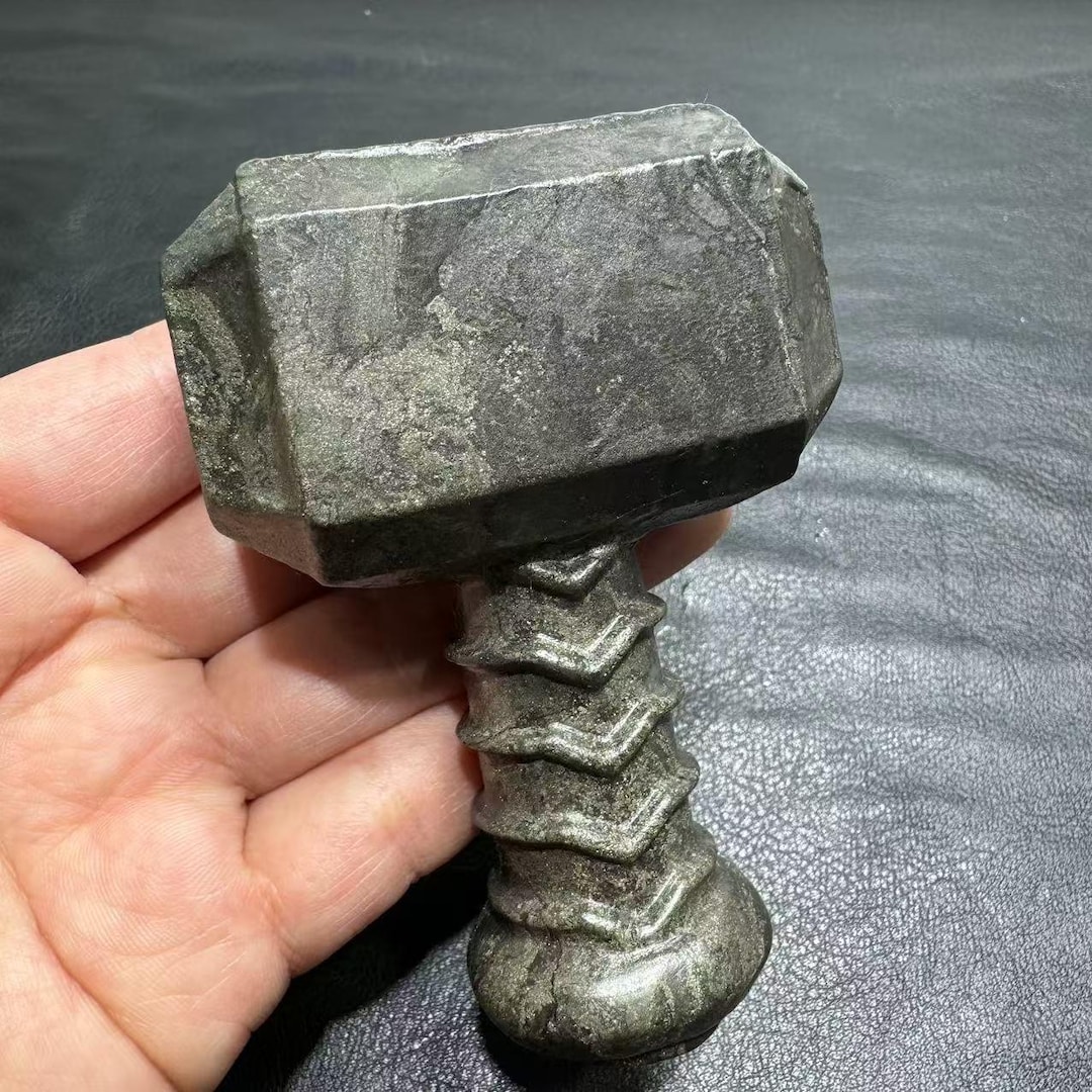 Hand Carved Pyrite Hammer Figurine: Natural Stone Crystal Gift - Etsy