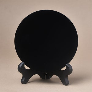 Black Obsidian Mirror with Stand, troubleless disc, mirror surface decoration, seven star array base, home decoration