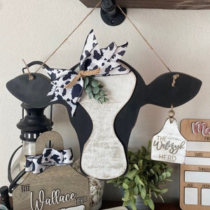 Cow Head Door Wall Hanger SVG Laser File ONLY