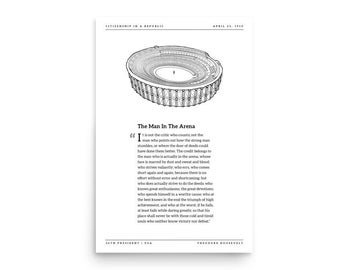Man in the Arena Desk Art - Etsy