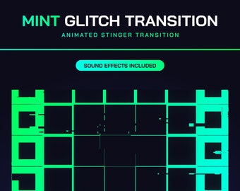 Geanimeerde Twitch Stinger-overgang, Neon Glitch Stream-overgang, Digitale download