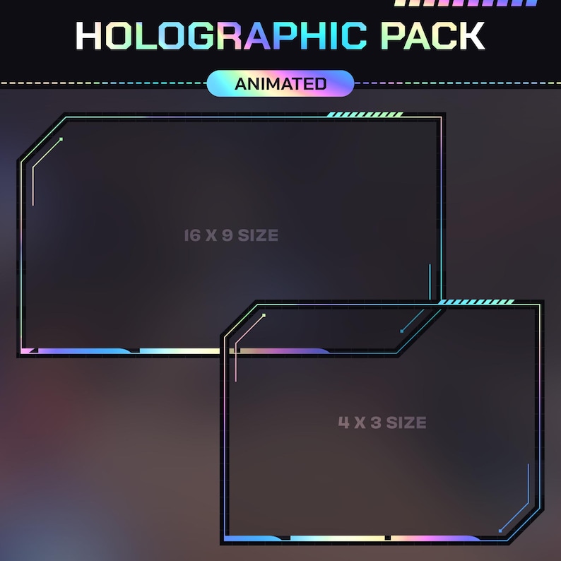 Animowana holograficzna nakładka Twitch: Tęczowy pakiet transmisji (alerty Twitch, nakładka kamery internetowej, panele, sceny, przejście Stinger) zdjęcie 8