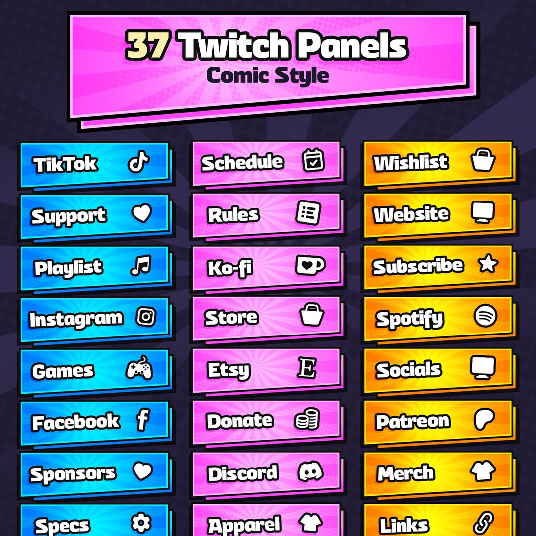 37 Twitch Panels Comic, Stream Comic Panels para Twitch Streamers ...