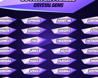 Crystal Gem Twitch Panels: Purple Stream Overlay (Digital Download)