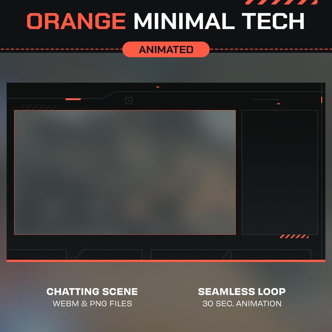 Animated Orange Twitch Stream Package: Minimalist Overlay, Alerts ...