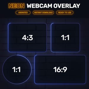 Neon Twitch Webcam Overlay, Animated Webcam Border Glow, Neon Twitch Overlay, OBS, Streamlabs, YouTube Overlay, Streamer Webcam Animation