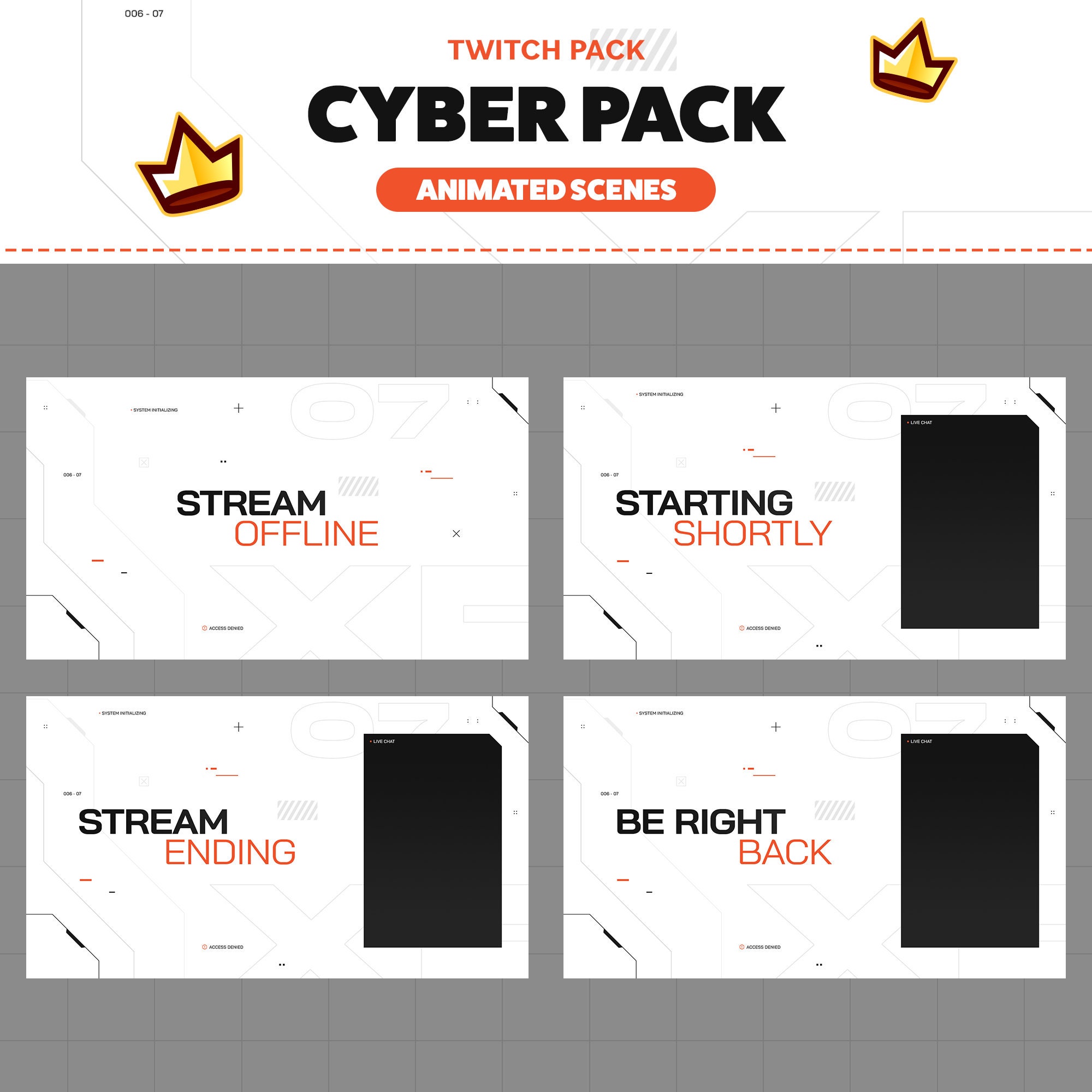 Twitch Overlay Cyber Animated, Descarga digital, Paquete de transmisión ...
