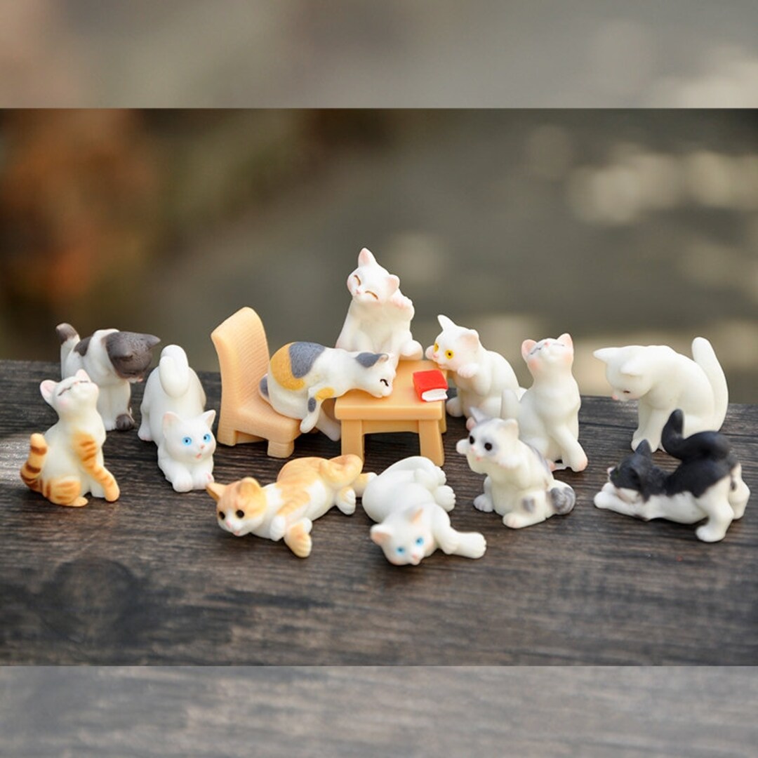 16 Miniature Cat Figurines Set of 5/8/16 Pcs Cat Lovers Gift Etsy