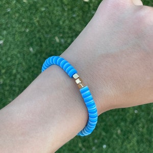 Preppy Blue Clay Bead Bracelet