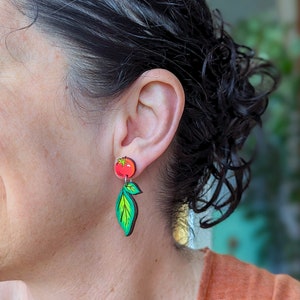 Basil wood handmade earrings