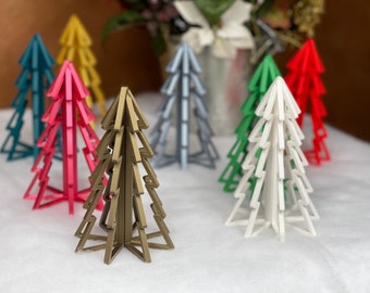 Decorative Christmas Tree Slices | Collapsable for Easy, Flat Storage | Holiday Decoration | 3D Printed