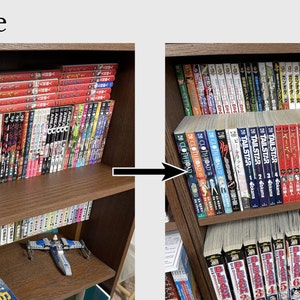 Box Bookshelf Risers Shelf Riser for Displaying Two Rows of Books on a Single Shelf ...