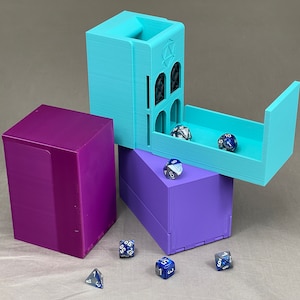 3-in-1 Würfelturm, Aufbewahrungsbox & Würfelgefängnis | Klappdeckel | Magnete für den sicheren Transport | Toll für jedes Tabletop-Rollenspiel oder Brettspiel