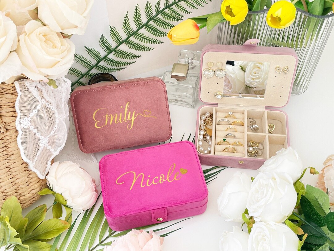 Travel Jewelry Storage Box Custom Velvet Jewelry Box Etsy