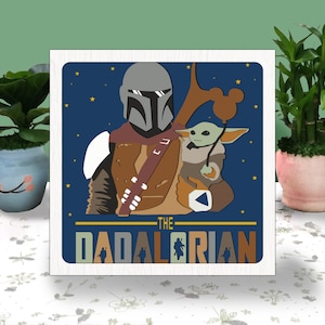 DADA 3D Box Paper Cut Light Box Svg, Dia dos Pais Shadow Box Svg Cricut File Cutting Cricut, Dad Shadow Paper Cut