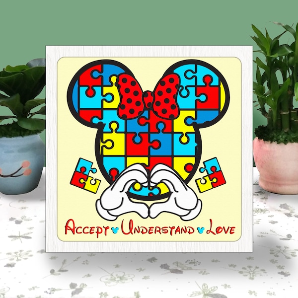 AUTISM AWARENESS 3D Box Paper Cut Light Box Svg, Rainbow Ribbon Shadow Box Svg Cricut File Cutting Cricut, Autism Shadow Paper Cut AUTISM AWARENESS 3D Box Paper Cut Light Box Svg, Rainbow Ribbon Shadow Box Svg Cricut File Cutting Cricut, Autism Shadow Paper Cut