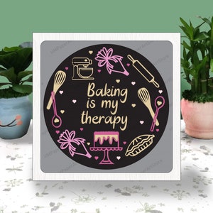 Love Baking Boîte 3D en papier découpé La cuisson est ma thérapie Svg Light Box Svg Shadow Box, matériel de cuisson, maître boulanger, cadeaux pour chef, pour fichier Cricut