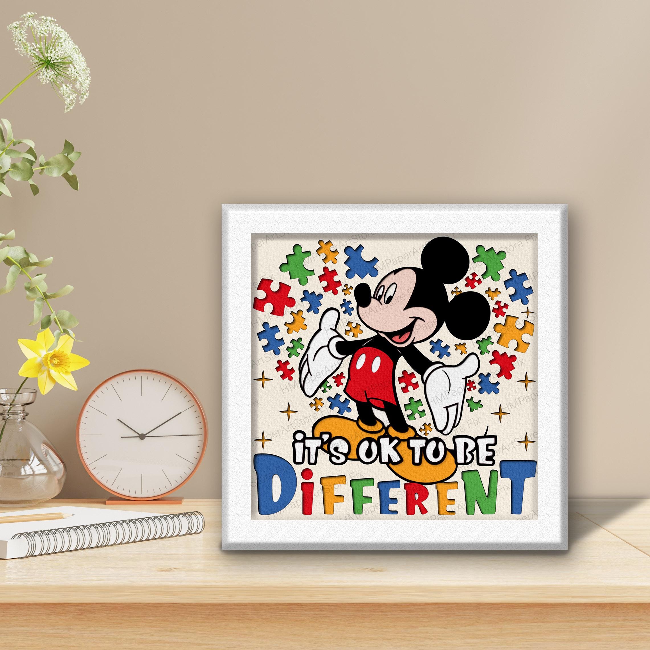 It's OK to Be Different SVG, Autism Puzzle Shadow Box SVG, Cartoon