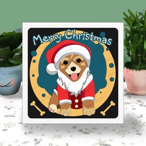 Corgi Christmas 3D Box Paper Cut, Corgi Light Box Svg, Corgi Shadow Box Svg, per Cricut File, Cane Corgi SVG