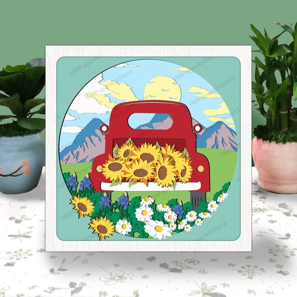 Vintage Truck Sunflowers 3D Box Paper Cut Light Box Truck Farm Shadow Box Svg Cricut File Cutting Cricut Sunflower Shadow Paper Cut Vintage Truck Sunflowers 3D Box Paper Cut Light Box Truck Farm Shadow Box Svg Cricut File Cutting Cricut Sunflower Shadow Paper Cut