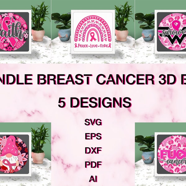 BUNDLE CANCER AWARENESS 3D Box Paper Cut Light Box Svg, Pink Ribbon Shadow Box Svg Cricut File Cutting Cricut, Cancer Shadow Paper Cut BUNDLE CANCER AWARENESS 3D Box Paper Cut Light Box Svg, Pink Ribbon Shadow Box Svg Cricut File Cutting Cricut, Cancer Shadow Paper Cut