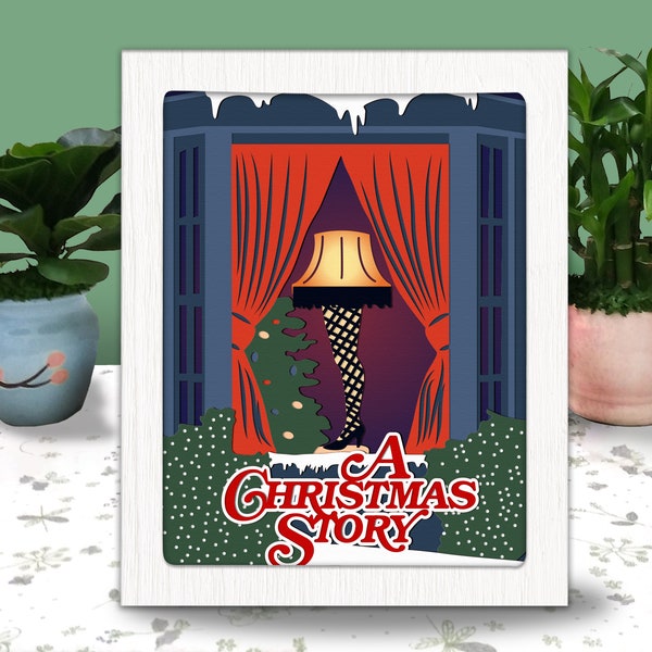 A Christmas Story 3D Box Paper Cut, A Christmas Story Light Box Svg, A Christmas Story Shadow Box, Svg For Cricut File, Cardstock Svg A Christmas Story 3D Box Paper Cut, A Christmas Story Light Box Svg, A Christmas Story Shadow Box, Svg For Cricut File, Cardstock Svg