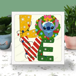 Love Christmas 3D-doos papier knippen, Cartoon Christmas Light Box, Merry Christmas Shadow Box, kerstcadeaus, Love Christmas, SVG voor Cricut-bestand