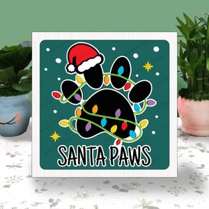Weihnachtsmann Pfoten Weihnachten 3D Box Papierschnitt, Weihnachtsmann Paws Weihnachten Light Box SVG, Weihnachtsmann Paws Weihnachten Shadow Box, SVG für Cricut Datei, Karton svg