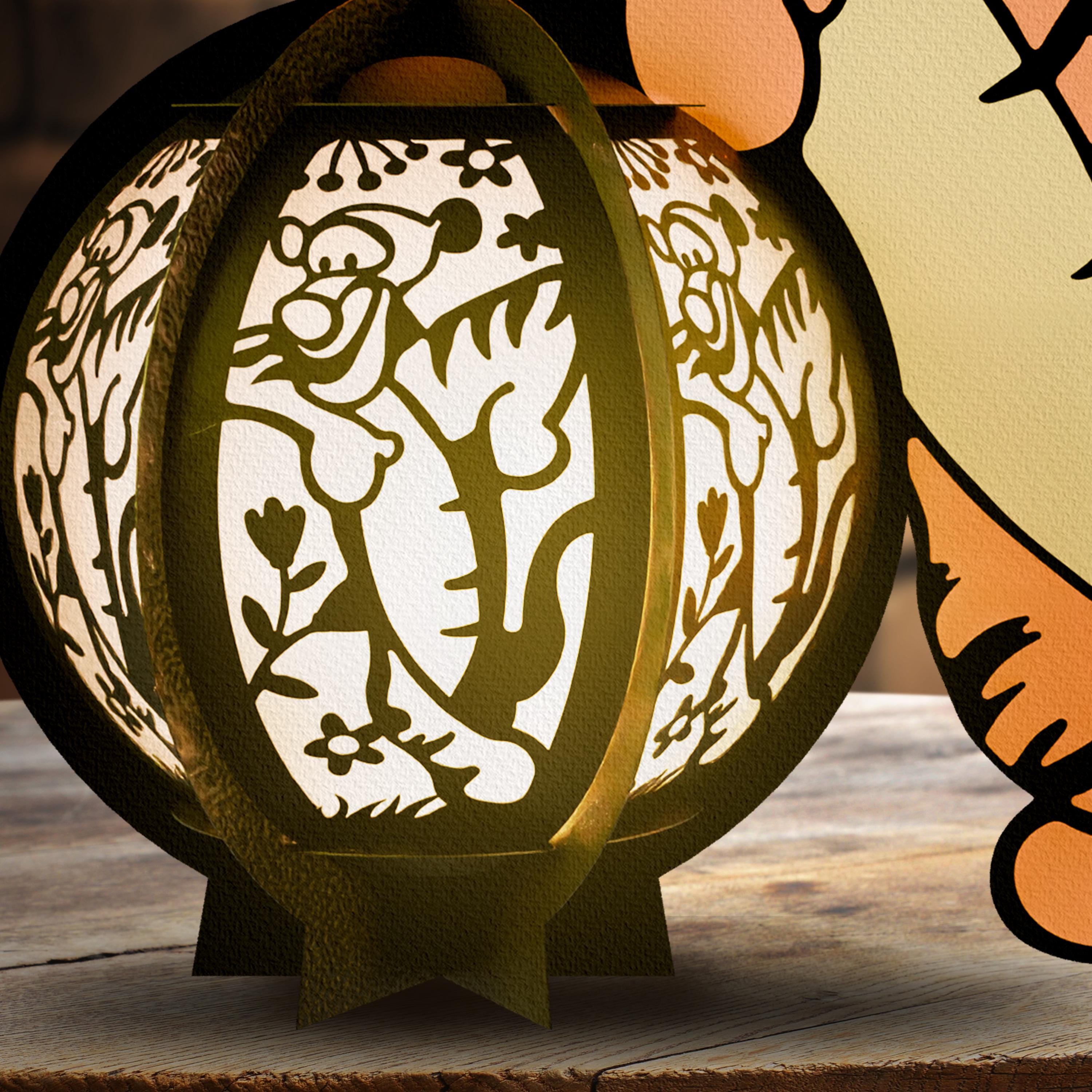Tigger Shadow Tigger Cartoon Lantern Digital File,tigger Lampcandle,tigger Light Box ...