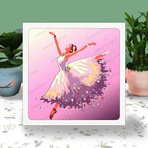 Ballerine dansante 3D, boîte à lumière ballerine dansante découpée dans du papier, projet de boîte à lumière Svg ballerine, Svg pour fichier Cricut, ballet 3D multicouche
