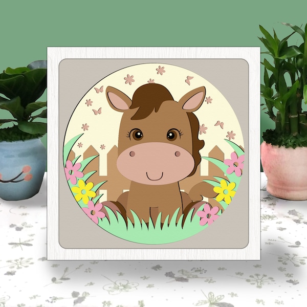 Baby Horse Farm Bandana 3D Box Paper Cut Light Box Svg, Cute Horse Shadow Box Svg Farm Cricut File Cutting Cricut, Horse Shadow Paper Cut Baby Horse Farm Bandana 3D Box Paper Cut Light Box Svg, Cute Horse Shadow Box Svg Farm Cricut File Cutting Cricut, Horse Shadow Paper Cut