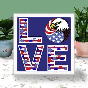 Caja de luz con corte de papel en 3D del 4 de julio, caja de sombras PATRIÓTICA, archivo Svg de Cricut, corte de papel con sombras del Día de la Independencia de Cricut