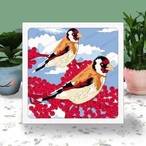 Scatola 3D per uccelli cardellini, scatola per ombrelli per uccelli cardellini Svg, file Cricut, scatola luminosa per uccelli cardellini, scatola 3D per animali, scatola 3D, modello di taglio della carta