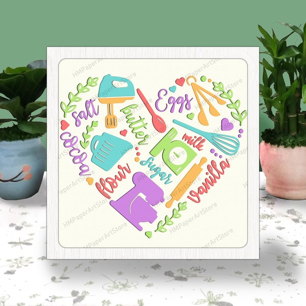 Love Baking 3D Box Paper Cut, Love Baking Light Box Svg, Baking Tool Shadow Box, Baking Material, Gifts for Chef, Kitchen, For Cricut File Love Baking 3D Box Paper Cut, Love Baking Light Box Svg, Baking Tool Shadow Box, Baking Material, Gifts for Chef, Kitchen, For Cricut File