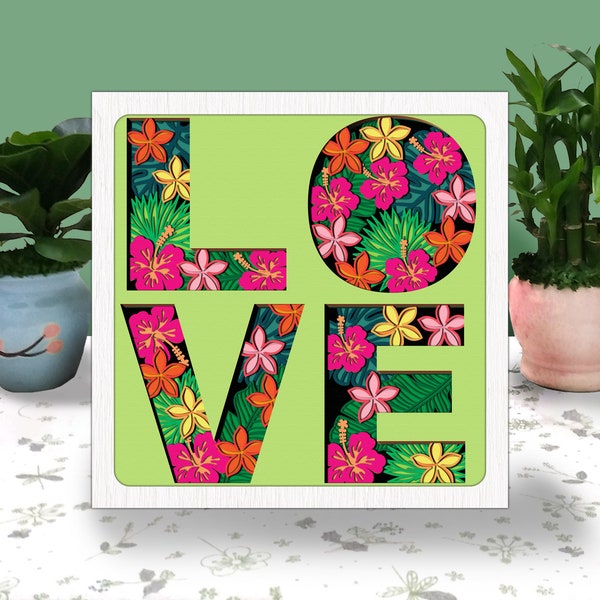 LOVE Summer 3D Box Paper Cut Light Box Svg,Hawaiian Shadow Box Svg Cricut File Cutting Cricut, Tropical Flower Shadow Paper Cut LOVE Summer 3D Box Paper Cut Light Box Svg,Hawaiian Shadow Box Svg Cricut File Cutting Cricut, Tropical Flower Shadow Paper Cut