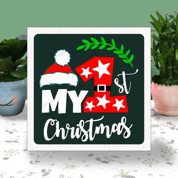 My 1st Christmas 3D Box Paper Cut, My 1st Christmas Box Svg, Snowman Christmas Shadow Box, Svg For Cricut File,Cardstock Svg,Merry Christmas My 1st Christmas 3D Box Paper Cut, My 1st Christmas Box Svg, Snowman Christmas Shadow Box, Svg For Cricut File,Cardstock Svg,Merry Christmas