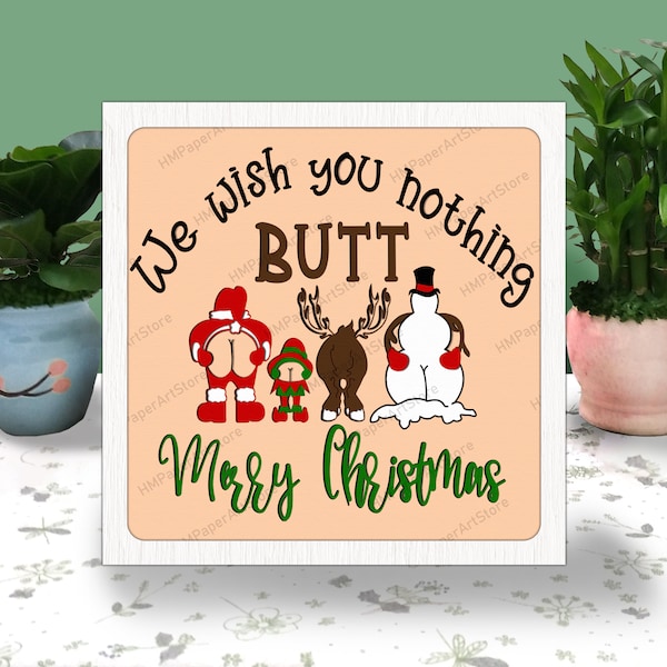 Merry Christmas 3D box, We wish you nothing butt Merry Christmas Shadow Box svg, Layered Svg Light Box Svg, Files For Cricut, Christmas SVG