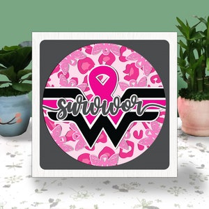 Caja de luz con corte de papel en 3D para CONCIENCIA SOBRE EL CÁNCER para sobrevivientes, caja de sombra con lazo rosa, archivo de corte Cricut, papel cortado con sombra de cáncer