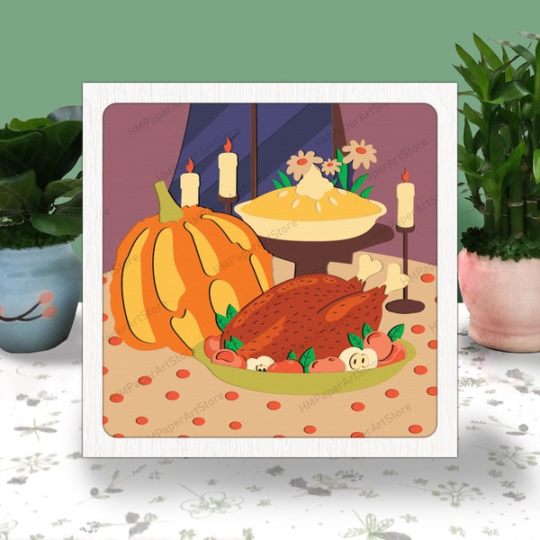 Thanksgiving Day 3D Box Paper Cut, Thanksgiving Day Light Box Svg, Thanksgiving Day Shadow Box, Svg For Cricut File, Cardstock Svg,Happy Day Thanksgiving Day 3D Box Paper Cut, Thanksgiving Day Light Box Svg, Thanksgiving Day Shadow Box, Svg For Cricut File, Cardstock Svg,Happy Day